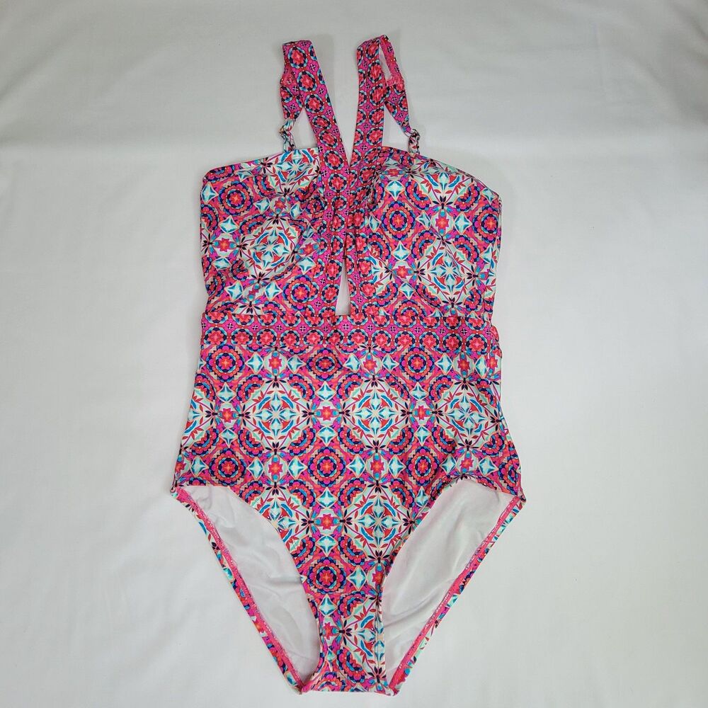 Laundry By Shelli Segal Mayan Escape one piece swimsuit Size Small EUC